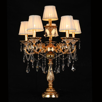 Lámpara de Mesa de Cristal Moderna Vintage con Fuente de Luz LED para Sala de Estar, Hotel, Suite, Dormitorio, Oficina, Lámpara Clásica