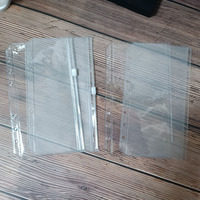 Personnalisé Flexible Durable Fermeture À Glissière Libre Durable Givré Transparent Feuilles Mobiles Pochette D'économie Mensuelle A7 A6 PVC Cash Envelope Money Sleeve