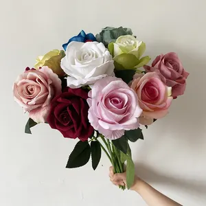 Wedding Home Decor Rosas Preservadas Artificial Velvet Rose Flower Eternas