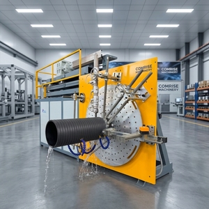 Machine à fabriquer des tuyaux en spirale à paroi creuse de fabrication chinoise, 300 - 1200 mm, pour les eaux usées, avec ligne d'extrusion de tuyaux en spirale en polyéthylène. - Product Image 3