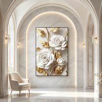 3 panneaux art mural cristal islamique calligraphie arabe doré déco mosquée salon