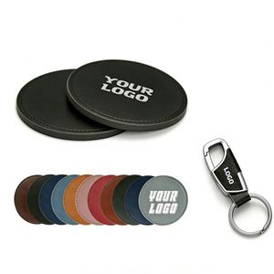 Wholesale Custom Logo Business Gift Pu Leather Coasters for Coffee Shop Restaurant Hotel Promo <b>Cup</b> <b>Mat</b> Pu Leather Coasters - Product Image 1