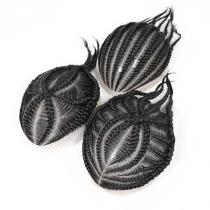 Toupee de <span class=keywords><strong>trenzas</strong></span> cornrow <span class=keywords><strong>para</strong></span> <span class=keywords><strong>hombre</strong></span>, sistema de reemplazo de cabello humano, postizo de encaje francés con <span class=keywords><strong>trenzas</strong></span> tipo box, unidad capilar masculina, prótesis. - Product Image 6