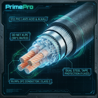 Cable de Alimentación PrimePro 0.6/1kV de 4 Núcleos XLPE, Blindado con Cinta de Acero, IEC 60502-1, para Entierro Directo Subterráneo