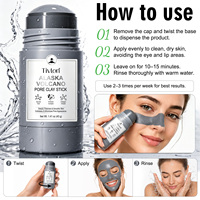 Mascarilla Facial en Barra de Arcilla Volcánica TIVLON con Probióticos para una Limpieza Profunda de los Poros, Control de Grasa y Eliminación de Puntos Negros - Tamaño Viaje, 40g