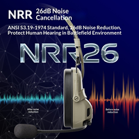 Headset Komunikasi Peredam Kebisingan dengan Pengambilan Suara, Pelindung Pendengaran, Earmuff, Mikrofon Omni-directional, Pengalih Suara, IPX5, Over-Ear