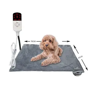 Alfombrilla eléctrica cálida para mascotas, almohadilla con función de calefacción ajustable, alambre resistente a mordeduras, protección de apagado para perros y gatos, impermeable para mascotas