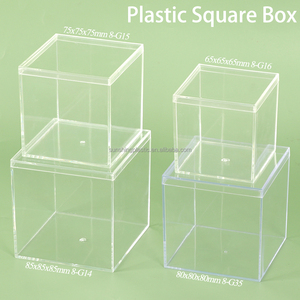 SUNSHING Square PS Plastic Food Containers <b>with</b> <b>Lids</b> <b>Clear</b> Candy Packaging <b>Box</b> Acrylic Treat Display <b>Box</b> Wedding Favor Gift <b>Box</b> - Product Image 2