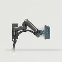 Nouveau support mural pour moniteur 24 pouces noir/argent, meuble flottant pour téléviseur en alliage d'aluminium avec télécommande et inclinaison à 45°