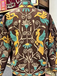 Veste courte en laine brodée pour femme, manteau court brodé, vêtement d'extérieur chaud en laine - Product Image 4