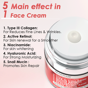 Crème Hydratante Anti-Âge Éclaircissante au Niacinamide, Collagène d'Escargot et Rétinol, Anti-Taches Foncées, Sans Silicone - Product Image 5