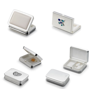 Bạc Thực Phẩm Cấp Máy Tính Bảng Hộp Kim Loại Hình Chữ Nhật Y Học Trường Hợp Với Pha Lê Xách Tay Thuốc Lưu Trữ Trường Hợp Tổ Chức Du Lịch Hộp Thuốc - Product Image 4