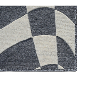 Alfombra Moderna Abstracta Rectangular Gris de Lana Acrílica Jacquard de Pelo Plano Reversible para Sala de Estar - Product Image 3