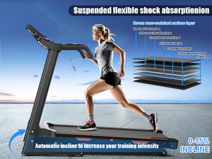 EU SHULI Portable Commercial Motorized with 4.0HP Motor Steel Frame Home Use Folding Auto Incline LCD Display - Product Image 4