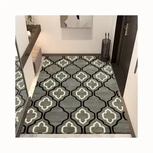 Geometric pattern home decoration durable and non slip home doormat faux cashmere machine washable and easy to maintain