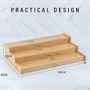במבוק ספייס <span class=keywords><strong>Rack</strong></span> ארגונית עבור ארון 3-Tier, עבור מזווה השיש, עמיד למים, ולא החלקה מדף, - Product Image 3