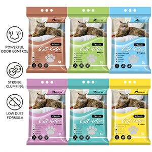 Litière pour chat en bentonite, agglomérante, absorption rapide, sans parfum, faible teneur en poussière, fournisseur d'usine - Product Image 1
