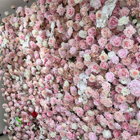Panneau mural de fleurs artificielles en soie réaliste fait main SPR pour mariage, fête des Mères, Pâques - Décoration murale de 2,4 m pour la maison