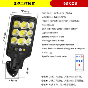 Solar Outdoor Wall Lamp <b>Led</b> 9 <b>Lights</b> Motion <b>Sensor</b> Waterproof For Garden Patio Deck - Product Image 4