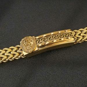 สร้อยข้อมือสแตนเลสสตีลผู้ชายแฟชั่น ดีไซน์หัวสิงโต สไตล์เรโทร เรียบง่าย ทันสมัย - Product Image 3