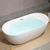 Baignoire autoportante monobloc sans soudure en acrylique écologique à double isolation, forme ovale, pour usage indépendant adulte, garantie 5 ans et plus