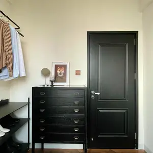 Prehung实芯黑色室内柚木门设计师sunmica木制内门2面板价格