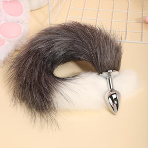 Juguete Sexual SM, Tapón Anal de Cola de Zorro de Piel Sintética Multicolor, Accesorio Sexual para Adultos, Cola para Coqueteo y Entrenamiento - Product Image 3