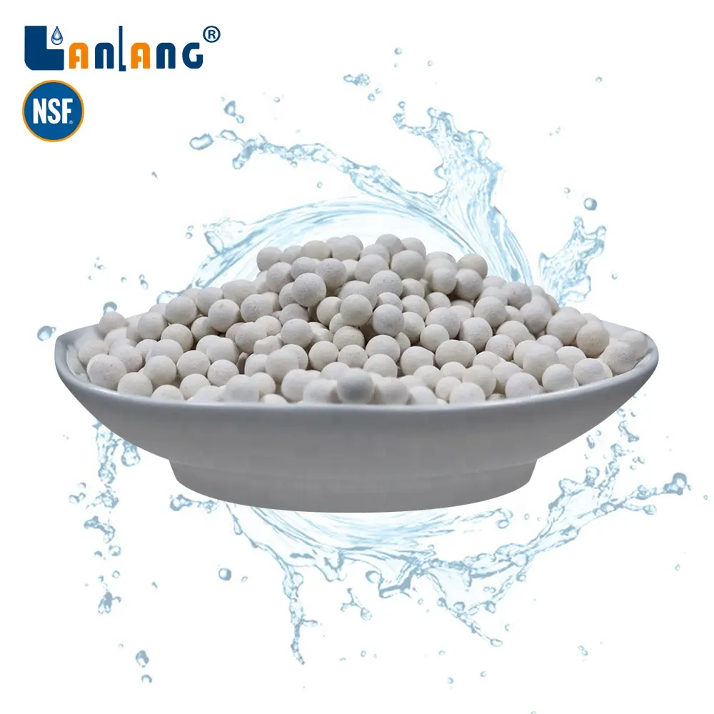 Lanlang OEM filter mineral alkaline sehat bola alkaline medias NSF untuk membuat air minum alkali yang lemah
