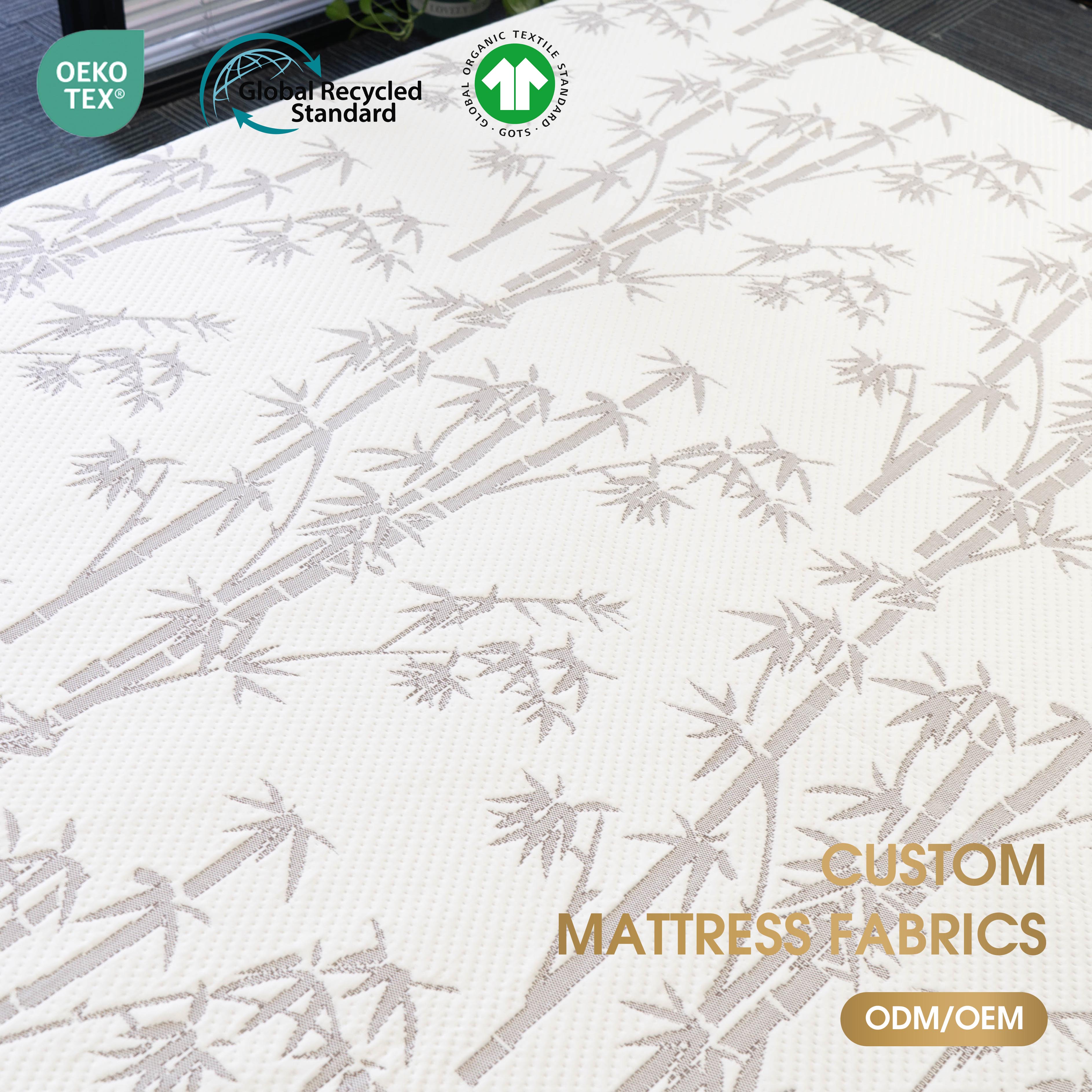 OEM Most Popular Bamboo Polyester Stretch Breathable New Design Weft Knitted Jacquard Mattress Fabric for Mattress Home Textile