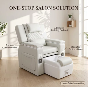 Équipement moderne de salon de beauté, fauteuil de pédicure inclinable à 180 degrés, pompe à jet sans tuyau, massage chauffant, drainage automatique - Product Image 1