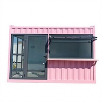 Kiosque préfabriqué rose en acier pour la vente de nourriture, stand de vente rapide, boutique de centre commercial