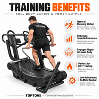 Tapis roulant manuel incurvé non motorisé TOPTONS pour entraînement cardio, équipement de fitness commercial pour salle de sport, idéal pour la course HYROX