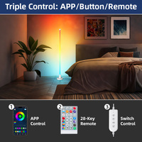 Luz Ambiental Inteligente RGB Blanca Moderna para Piso, Configuración para Juegos, Control Remoto por Aplicación, LED Modular Regulable, ABS, USB, Decoración para Deportes Electrónicos, 16M