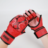 Gants de MMA professionnels en cuir microfibre, demi-doigts, pour l'entraînement de boxe MMA, fournis par l'usine