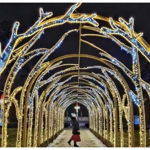 Éclairage d'arche LED 3D de qualité commerciale pour extérieur, tunnel lumineux, motif de Noël, paysage hivernal - Product Image 6