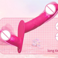 Damen-Fernbedienungs-USB-Lade-Doppelvibrator aus Silikon für Lederhosen mit 10 Vibrationsstufen für lesbische Paare
