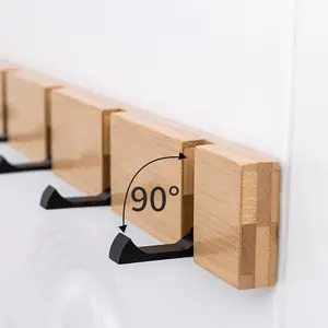 Creative Wooden Invisible Row Haken tür Klapp bügel Wand halter Eingangs bereich Schlafzimmer Kleiderbügel