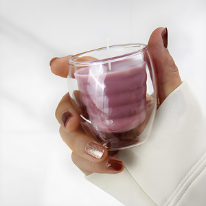 Trois modèles de pots de bougie en verre résistant à la chaleur bougeoirs en verre anti-brûlure à double paroi pour les décorations de festival de mariage - Product Image 3