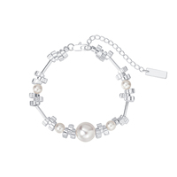 Bracelet Unisexe Polyvalent et Tendance en Laiton Plaqué Platine avec Perles Métalliques Irrégulières – Idéal pour les Fêtes et la Vente en Gros