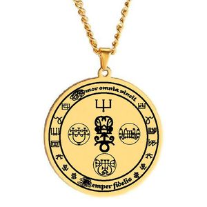 Collier pendentif en acier inoxydable, talisman spécial inspiré du sceau d'Amour spirituel, ange gardien ZEPAR Astaroth - Product Image 1