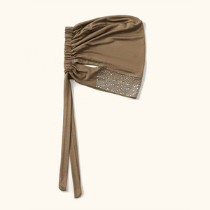 Jersey de algodón con diamantes de imitación elásticos de moda para mujer musulmana, turbante interior, gorra interior, accesorios para hiyab - Product Image 5