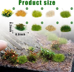 Venta al por mayor de 32 mechones de hierba estática hechos a mano, arbustos de paisaje de baja altitud para kit de modelo de terreno, para maquetas de trenes y paisajes. - Product Image 3