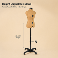 Mannequin de couture ajustable en ABS kaki pour femme adulte, idéal pour tailleur et couturière