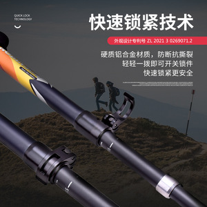 Bâtons de randonnée pliables en fibre de carbone ultralégères Robinson 100-130 cm, bâtons télescopiques pour la marche en plein air - Product Image 4
