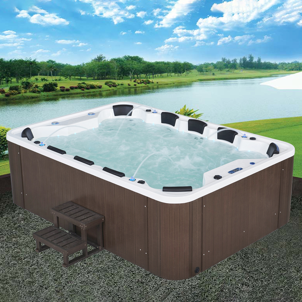 10人座广场地上商业热水浴缸按摩浴缸弹出式电视户外