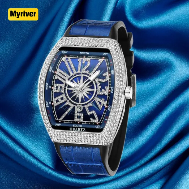 Myriver Luxus Designer Damen Diamant Roségold Silber Frauen Damen Modestil Marke Original Armbanduhr Großhandel
