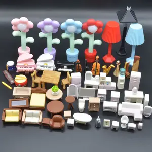Reçine dekor oyuncaklar sevimli mikro peyzaj süs Mini bebekler minyatür bebek evi lamba yatak sandalye kanepe dolabı piyano gitar bilgisayar