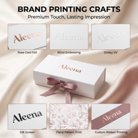 Boîte d'emballage en papier pliable de luxe avec logo personnalisé, boîte cadeau magnétique blanche avec ruban et gaufrage pour crème pour le visage, crème pour les yeux