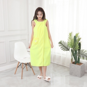 Offre Spéciale – <span class=keywords><strong>Robe</strong></span> de Bain <span class=keywords><strong>en</strong></span> Coton <span class=keywords><strong>Éponge</strong></span> Vert pour Femme, Serviette de Plage et de Maison, Modèle Portatif, Enveloppant le Poitrail - Product Image 5
