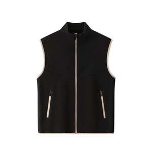 秋冬用 抗ピリング マンダリンカラー 裏起毛 厚手 両面使用 100% ポリエステル カジュアル メンズベスト アウター - Product Image 4